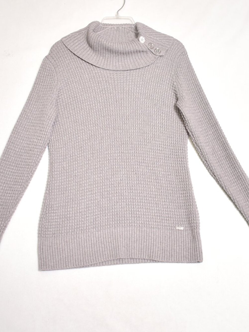 Calvin Klein Sweater Gray Knit Cowl Neck Long Sleeve Women's Size Medium